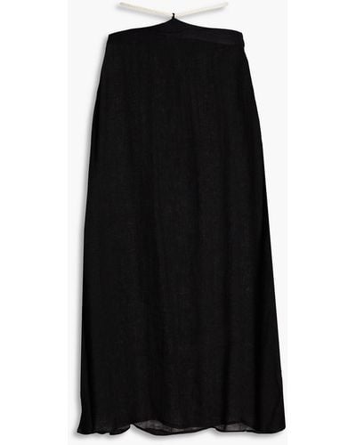 LeKasha Linen-gauze Maxi Skirt - Black