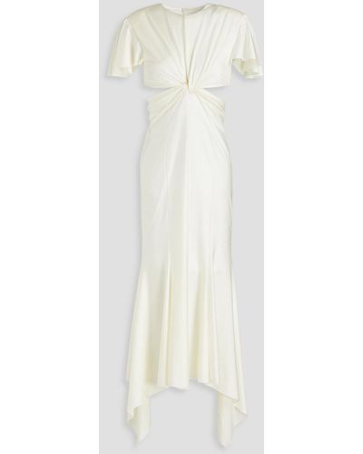 Philosophy Di Lorenzo Serafini Cutout Satin-jersey Midi Dress - White