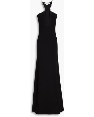 Victoria Beckham Cutout Stretch-knit Gown - Black