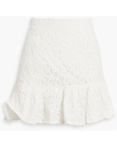 Walter Baker Claudia Ruffled Lace Mini Skirt - White