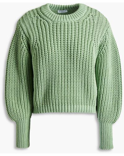 Claudie Pierlot Marteau pullover aus einer gerippten baumwollmischung - Grün