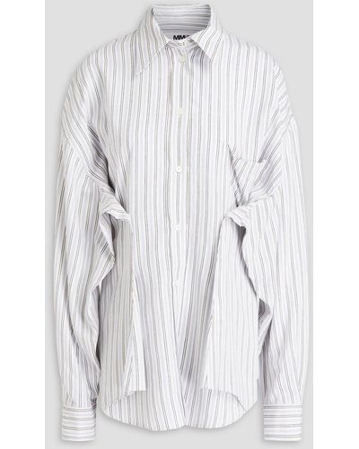 MM6 by Maison Martin Margiela Striped Woven Shirt - White