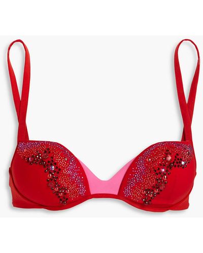 La Perla Bikini-oberteil mit bügel und verzierung - Rot