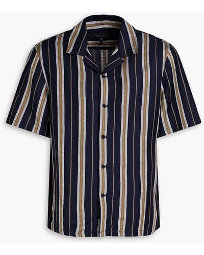 Rag & Bone Avery Striped Linen-blend Shirt - Black