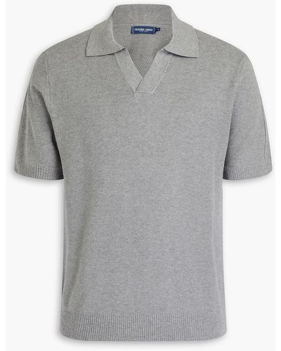 Frescobol Carioca Rino Cotton And Silk-blend Piqué Polo Shirt - Grey