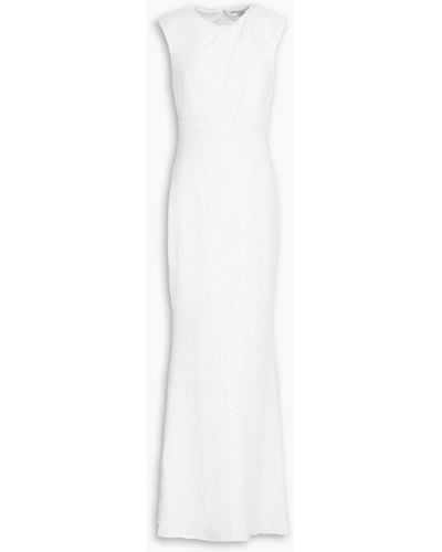 Badgley Mischka Sequined Mesh Gown - White