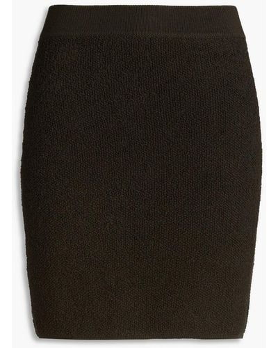 Safiyaa Benoite Bouclé-knit Wool-blend Mini Skirt - Black
