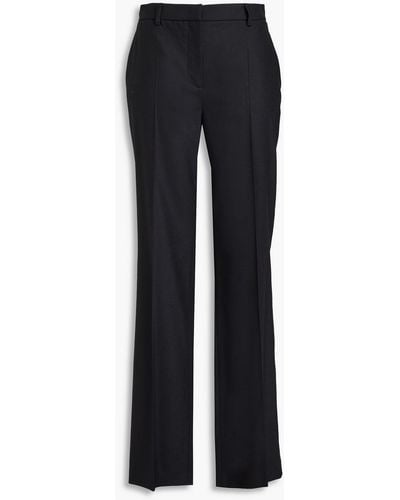 Alberta Ferretti Wool-blend Twill Straight-leg Trousers - Black
