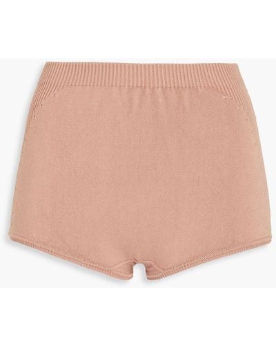 Dries Van Noten Ribbed-knit Shorts - Natural