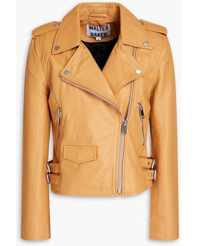 Walter Baker Liz Leather Biker Jacket - Orange