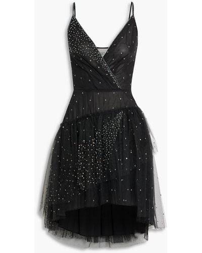 Valentino Garavani Bead-embellished Tulle Mini Dress - Black