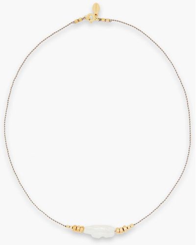 Zimmermann Gold-tone, Faux Pearl And Cord Necklace - White