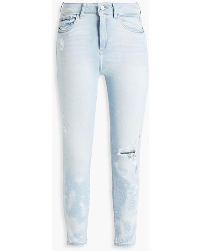 DL1961 Distressed High-rise Skinny Jeans - Blue
