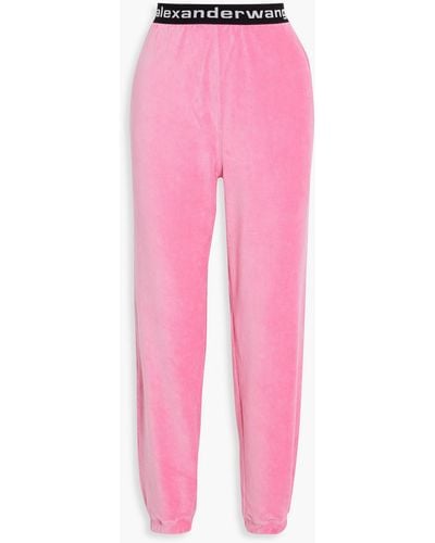 T By Alexander Wang Track pants aus cord aus einer stretch-baumwollmischung - Pink