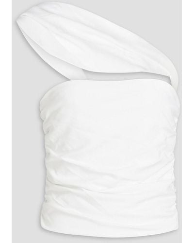 Et Ochs Audrey One-shoulder Cropped Jersey Top - White