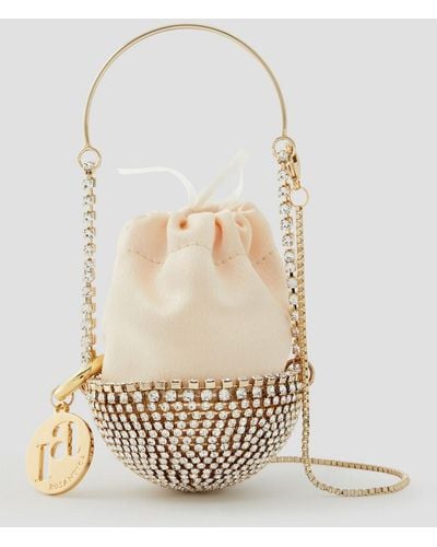 Rosantica Kingham Crystal-embellished Satin Tote - White