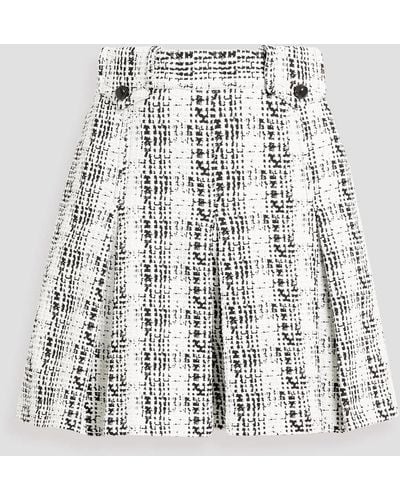 Anna Sui Pleated Tweed Mini Skirt - White