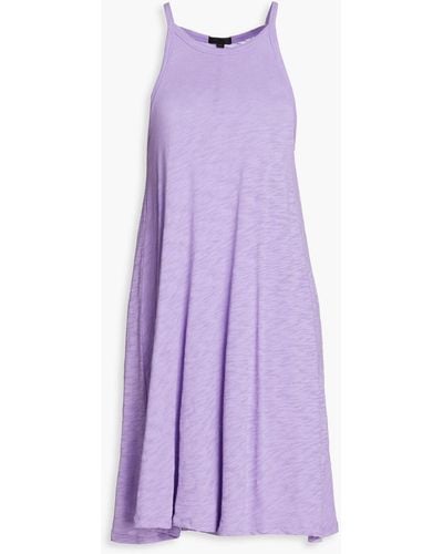 ATM Slub Cotton-jersey Mini Dress - Purple