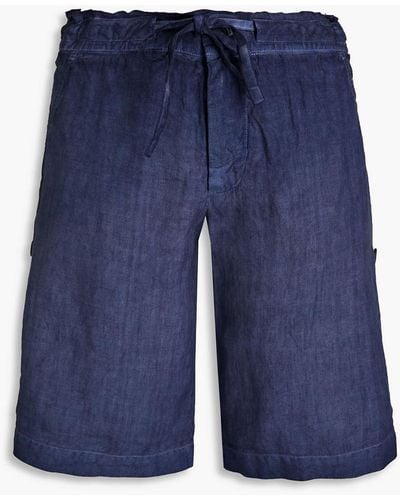 120% Lino Shorts aus leinen - Blau