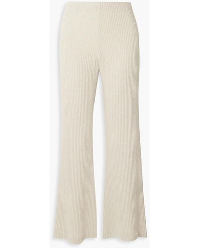 aaizél Ribbed-knit Flared Pants - White