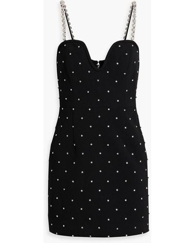 Rebecca Vallance After Hours Crystal-embellished Crepe Mini Dress - Black
