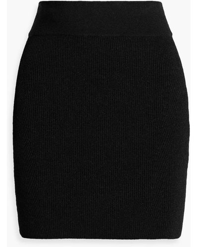 Galvan London Nyx Ribbed-knit Mini Skirt - Black