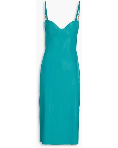 Versace Latex Midi Dress - Blue