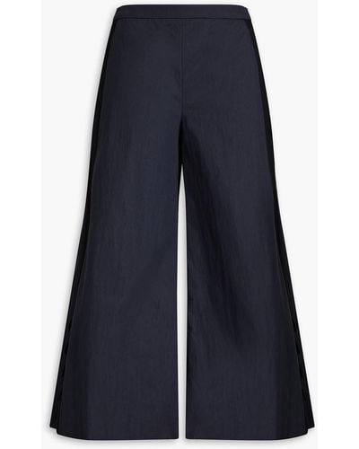 Sachin & Babi Ethan Cropped Cotton-blend Twill Wide-leg Trousers - Blue