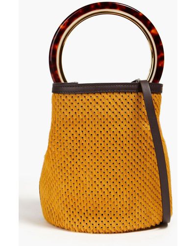 Marni Lazer-cut Calf Hair Bucket Bag - Orange