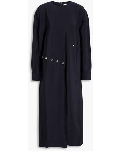 Tibi Asymmetric Woven Midi Dress - Blue