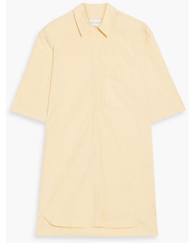 Loulou Studio Evora Cotton Mini Shirt Dress - Natural