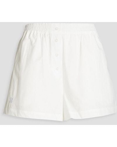 ROTATE BIRGER CHRISTENSEN Ponisan Embellished Cotton-poplin Shorts - White