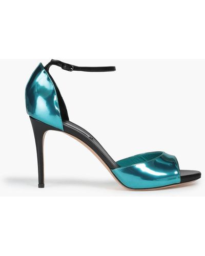 Casadei Two-tone Metallic Glossed-leather Sandals - Blue
