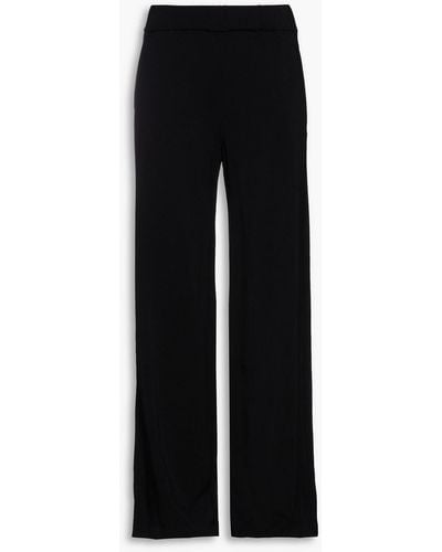 SPRWMN French Terry Wide-leg Trousers - Black