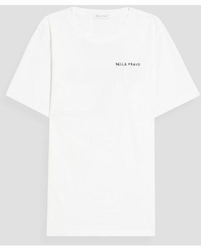 Bella Freud Printed Cotton-jersey T-shirt - White