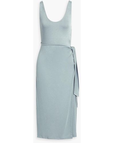 Vince Wrap-effect Jersey Midi Dress - Blue