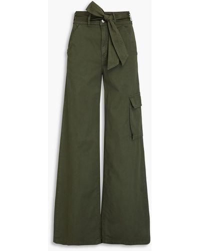 Veronica Beard Belissa Cotton-blend Twill Cargo Pants - Green