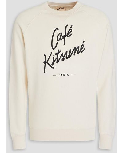 Café Kitsuné Logo-print French Cotton-terry Sweatshirt - Natural