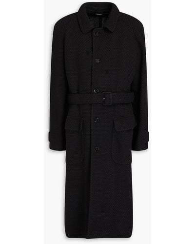Dolce & Gabbana Belted Tweed Coat - Black