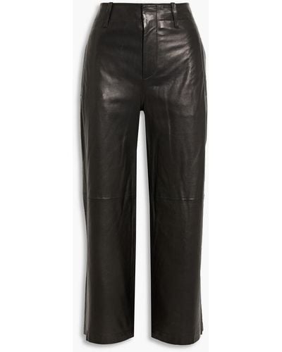 Rag & Bone Dylan Cropped Leather Straight-leg Trousers - Black