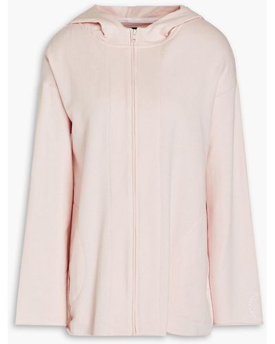 DKNY Appliquéd Cotton-blend Jersey Hoodie - Pink