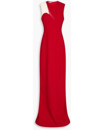 Stella McCartney Tulle-paneled Twill Gown - Red
