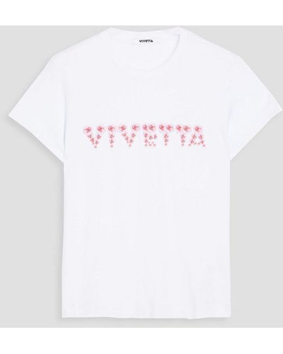 Vivetta Printed Cotton-jersey T-shirt - White