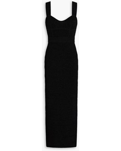 Hervé Léger Metallic Bandage Maxi Dress - Black