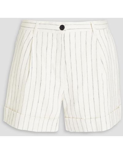 Rag & Bone Striped Linen-blend Shorts - Natural