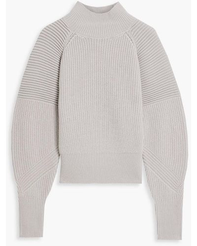 IRO Kimbra Ribbed Merino Wool Turtleneck Sweater - White