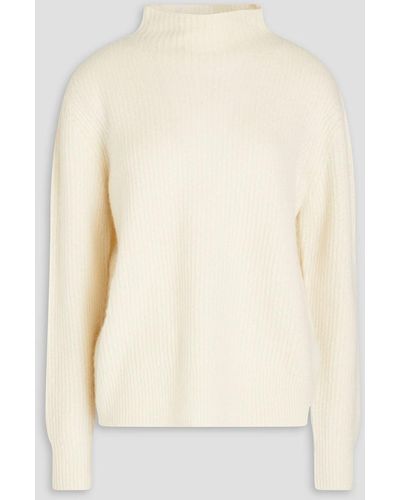 James Perse Ribbed Cashmere Turtleneck Sweater - Natural