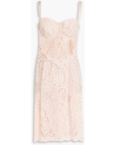 Dolce & Gabbana Cotton-blend Corded Lace Dress - Pink