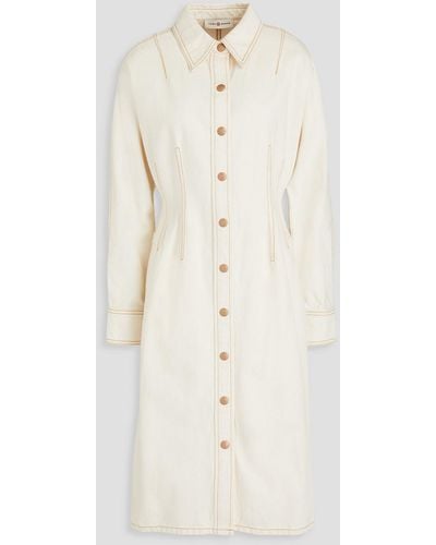 Tory Burch Denim Shirt Dress - Natural