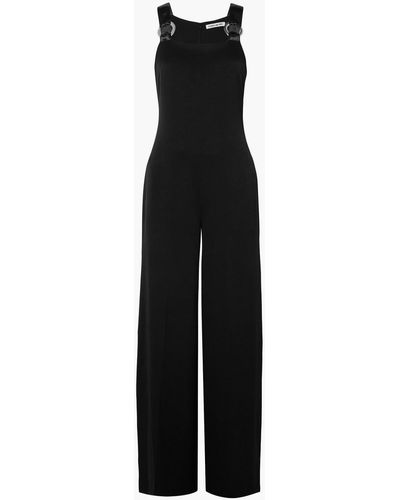 Elizabeth and James Loordes verziertes jumpsuit aus cady mit satinbesatz - Schwarz